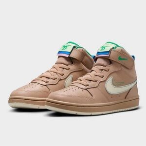 Nike Tan and Green High-Top Sneakers